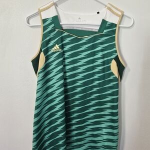 Adidas Climacool Women’s Running/Training Tank Green Zig Zag Sleeveless Small